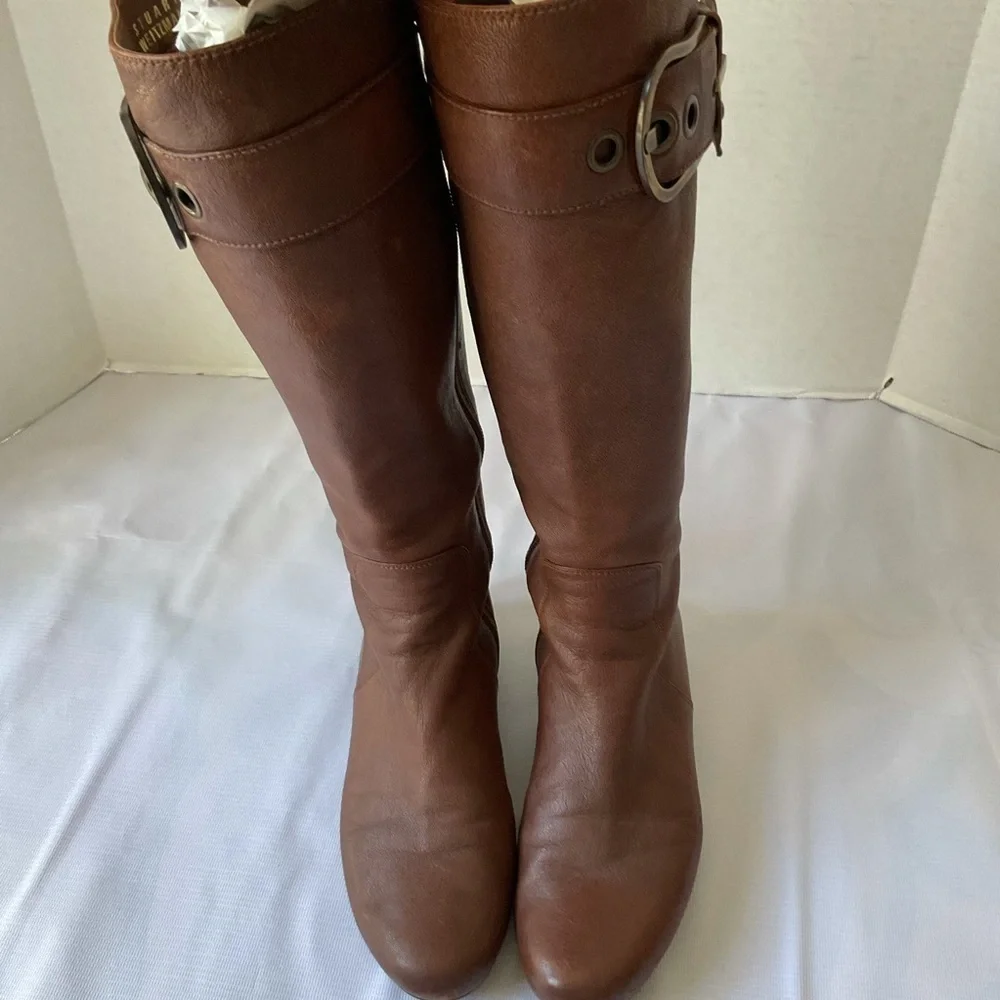 Vintage Stuart Weitzman Leather Riding Buckle Boots